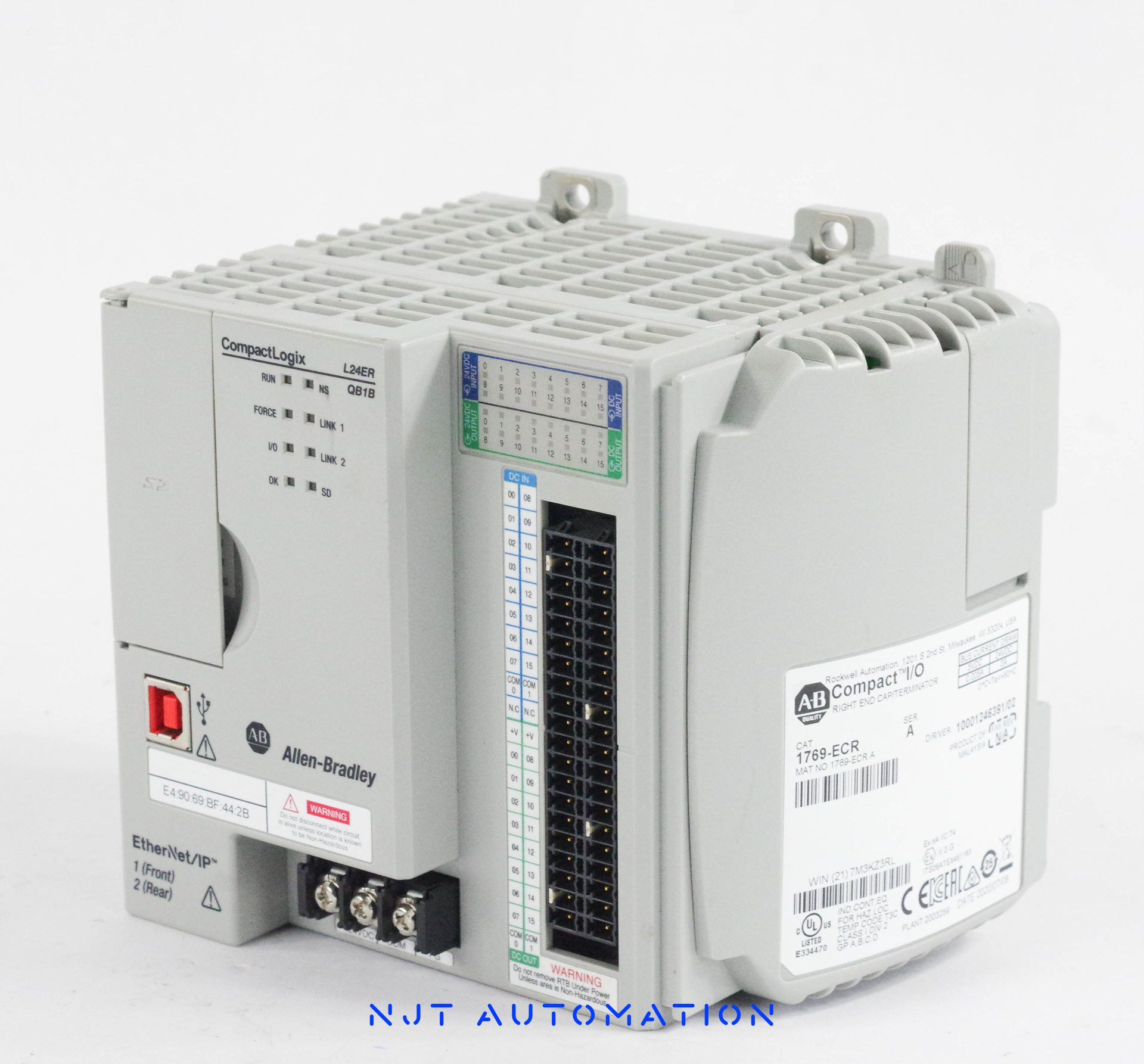 Allen Bradley 1769-L24ER-QB1BTK CompactLogix Processor – front view